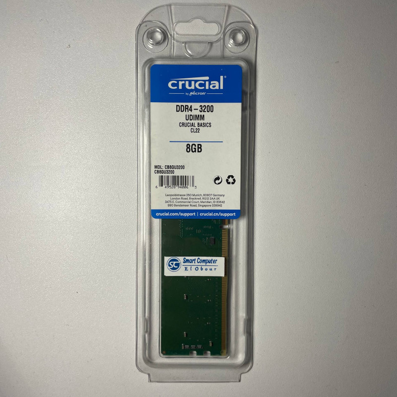 رامة كمبيوتر 8GB DDR4 3200MHz جديدة – سرعة ممتازة وأداء ثابت