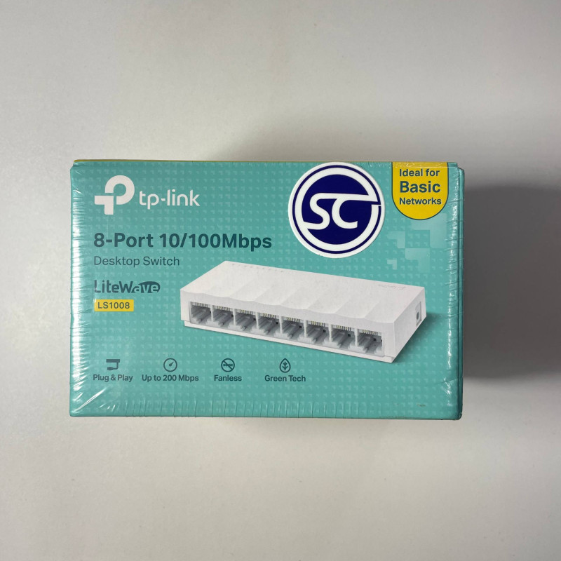 TP-Link LS1008 سويتش 8 بورت 10/100Mbps – توزيع إنترنت ثابت وسريع