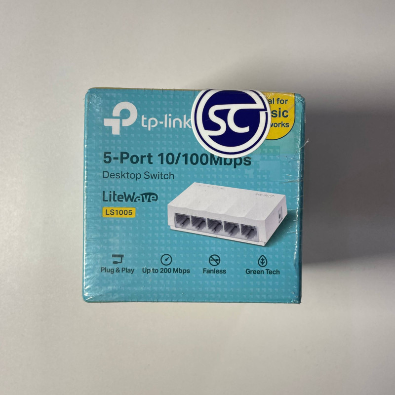 TP-Link LS1005 سويتش 5 بورت 10/100Mbps – توزيع إنترنت ثابت وسريع